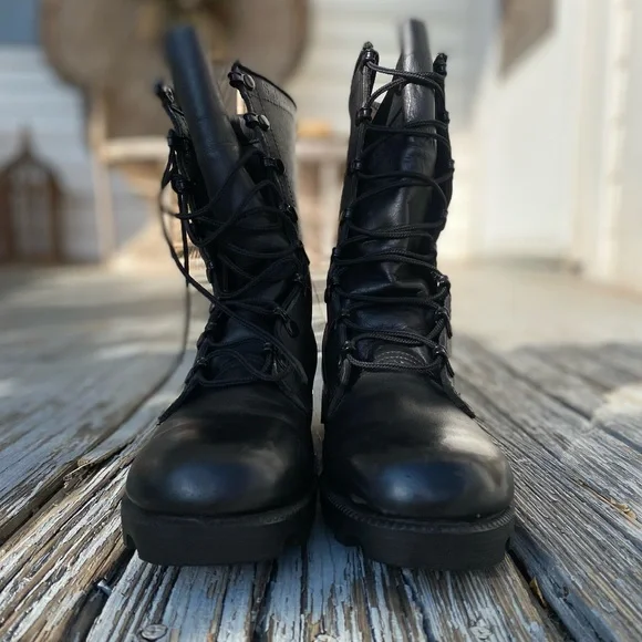 Vintage Combat Boots Altama Military Black Leather Lace Ups Mens 6 / Womens 8 - Picture 12 of 12